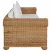 vidaXL 3-Sitzer-Sofa mit Kissen Natur Rattan