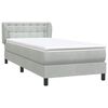 vidaXL Boxspringbett mit Matratze Hellgrau 80x220 cm Samt