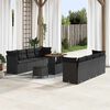 vidaXL Gartensofa-set mit Kissen 11 pcs Schwarz Poly-Rattan