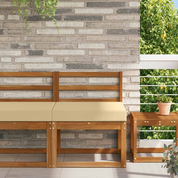 vidaXL Sofakissen f&uuml;r drau&szlig;en Beige 60 x 60 x 8 cm Polyester