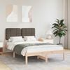 vidaXL Bettgestell mit gepolstertem Kopfteil Taupe 120 x 190 cm