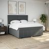 vidaXL Boxspringbett mit Matratze Dunkelgrau 200x200 cm Stoff