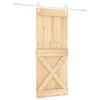vidaXL Schiebet&uuml;r Nat&uuml;rlich und Wei&szlig; 85 x 210 cm Massivkiefer