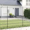 vidaXL Gartenzaun 3 pcs Grau 170 x 225 cm Pulverbeschichteter Stahl