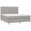 vidaXL Boxspringbett mit Matratze Hellgrau 160x200 cm Stoff