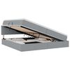 vidaXL Bett mit Stauraum und LED mit LED Hellgrau 200 x 200 cm Stoff
