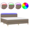 vidaXL Boxspringbett mit Matratze & LED Taupe 160x200 cm Stoff