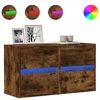 vidaXL TV-Wandschr&auml;nke LED-Beleuchtung 2 Stk. R&auml;uchereiche 41x31x45 cm