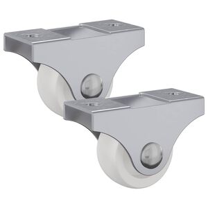 vidaXL Bockrolle 2 Stk. Wei&szlig; 42 x 11,5 x 29 mm Eisen
