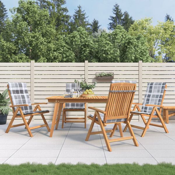 vidaXL Gartenst&uuml;hle mit Kissen 4 Stk. Massivholz Teak
