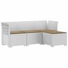 vidaXL 4-Sitzer Garten Sofa mit Kissen Rattan Look PP Wei&szlig;