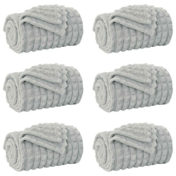 vidaXL Wohndecken 6 pcs Grau 240 x 220 cm Fleece