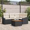 vidaXL Gartensofa-set mit Kissen 5 pcs Schwarz Poly-Rattan