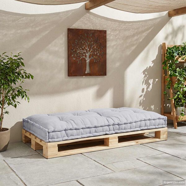 vidaXL Pallet Sofa Kissen Grau 120 x 80 x 12 cm Stoff