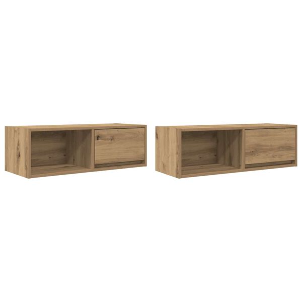 vidaXL TV-Schränke 2 Stk. Artisan-Eiche 80x31x25,5 cm Holzwerkstoff