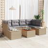 vidaXL Gartensofa-set mit Kissen 7 pcs Beige Poly-Rattan