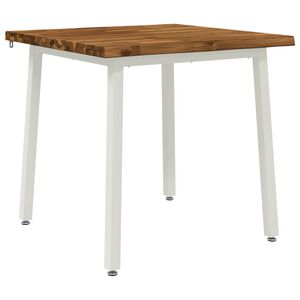 vidaXL 60 x 55 x 75 cm Massivholz Akazie Nat&uuml;rlich und Wei&szlig;