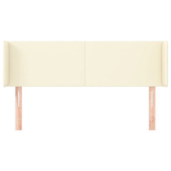vidaXL Kopfteil mit Ohren Creme 147x16x78/88 cm Kunstleder