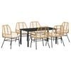 vidaXL Garten Essgruppe 7 stk. Braun Poly-Rattan
