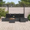 vidaXL Gartensofa-set mit Kissen 6 pcs Schwarz Poly Rattan