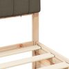 vidaXL Bettgestell mit gepolstertem Kopfteil Taupe 90 x 190 cm