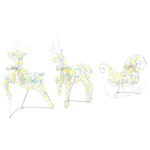 vidaXL LED Rentiere mit 60 LEDs 3 pcs Warmes Wei&szlig; PET