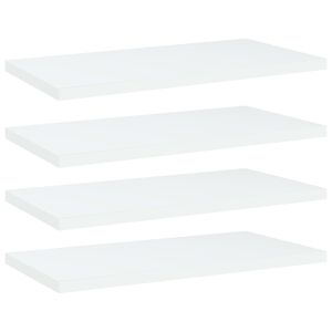 vidaXL B&uuml;cherregal-Bretter 4 Stk. Wei&szlig; 40x20x1,5 cm Holzwerkstoff