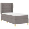 vidaXL Boxspringbett mit Matratze Dunkelgrau 90x190 cm Taupe Stoff