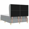 vidaXL Boxspringbett mit Matratze Hellgrau 190 x 140 cm Stoff