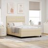 vidaXL Boxspringbett mit Matratze Creme 140 x 200 cm Stoff