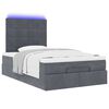 vidaXL Ottoman-Bett mit Matratzen & LEDs Dunkelgrau 120x190 cm Samt
