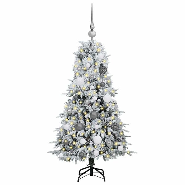 vidaXL K&uuml;nstlicher klappbarer Weihnachtsbaum Wei&szlig; 120 cm PE und PVC