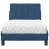 vidaXL Bett mit Matratze "Hanko" Blau 90x190 cm Stoff