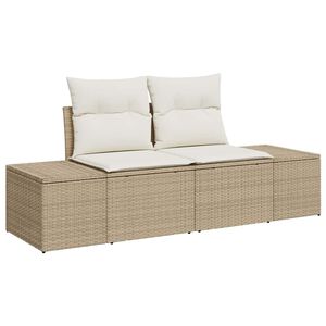 vidaXL Gartensofa Beige 123 x 62 x 69cm Poly-Rattan