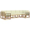 vidaXL Outdoor-Sofagarnitur mit Kissen 7 pcs Wei&szlig; und Creme