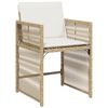 vidaXL 15-tlg. Garten-Essgruppe mit Kissen Beige Poly Rattan