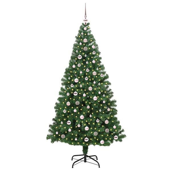vidaXL K&uuml;nstlicher Weihnachtsbaum mit 300 LEDs mit St&auml;nder Gr&uuml;n 240 cm