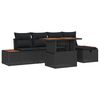 vidaXL Garten-Sofa-Set 6 stk. Schwarz Poly-Rattan