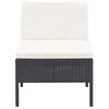vidaXL 6-tlg. Garten-Lounge-Set mit Auflagen Poly Rattan Schwarz