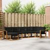 vidaXL Outdoor-Sofagarnitur mit Kissen 7 pcs Nat&uuml;rlich und Schwarz