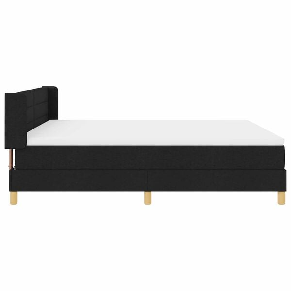 vidaXL Boxspringbett mit Matratze Schwarz 200 x 180 cm Stoff