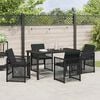 vidaXL Garten Essgruppe 5 pcs Schwarz Poly-Rattan
