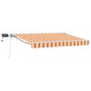 vidaXL Manueller Markisenrahmen mit LEDs Gelb und Orange 2,5 x 2 m