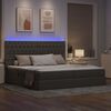 vidaXL Bett mit Stauraum und LED mit LED Taupe 200 x 200 cm Polyester