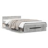 vidaXL Bettgestell mit Schublade Betongrau 90x190 cm Holzwerkstoff