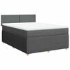 vidaXL Boxspringbett mit Matratze Dunkelgrau 140x200 cm Stoff