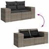 vidaXL 4-tlg. Garten-Sofagarnitur mit Kissen Grau Poly Rattan