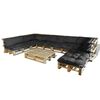 vidaXL Pallet Sofa Kissen 13 stk. Stoff Grau 120 x 80 x 10 cm