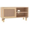 vidaXL TV-Schrank Braun 80x30x40 cm Massivholz Kiefer und Natur-Rattan