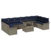 vidaXL Gartensofa-set mit Kissen mit Kissen 11 pcs Grau Poly Rattan
